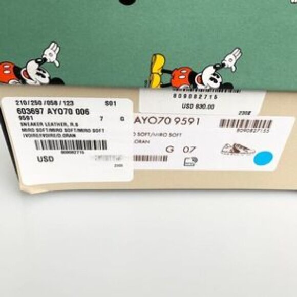 NIB Authentic Gucci X Disney Ace Sneaker US Man 7 - Picture 7 of 11